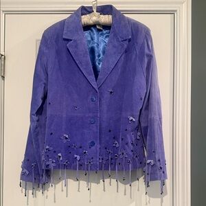 Victor Costa Lavender Blazer with Floral Accents